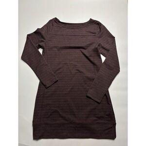 Carve design Stretch Knit Striped Mauve Dress Long Sleeve Women's Size Small